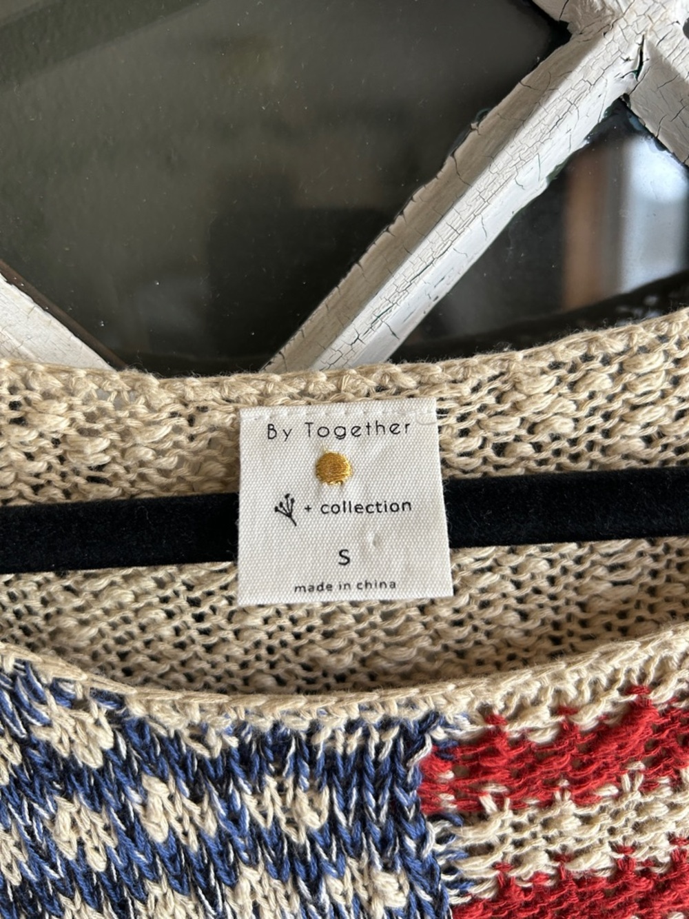 By together Neutral Americana Flag Knit Sweater - Red & Blue - Picture 3 of 5